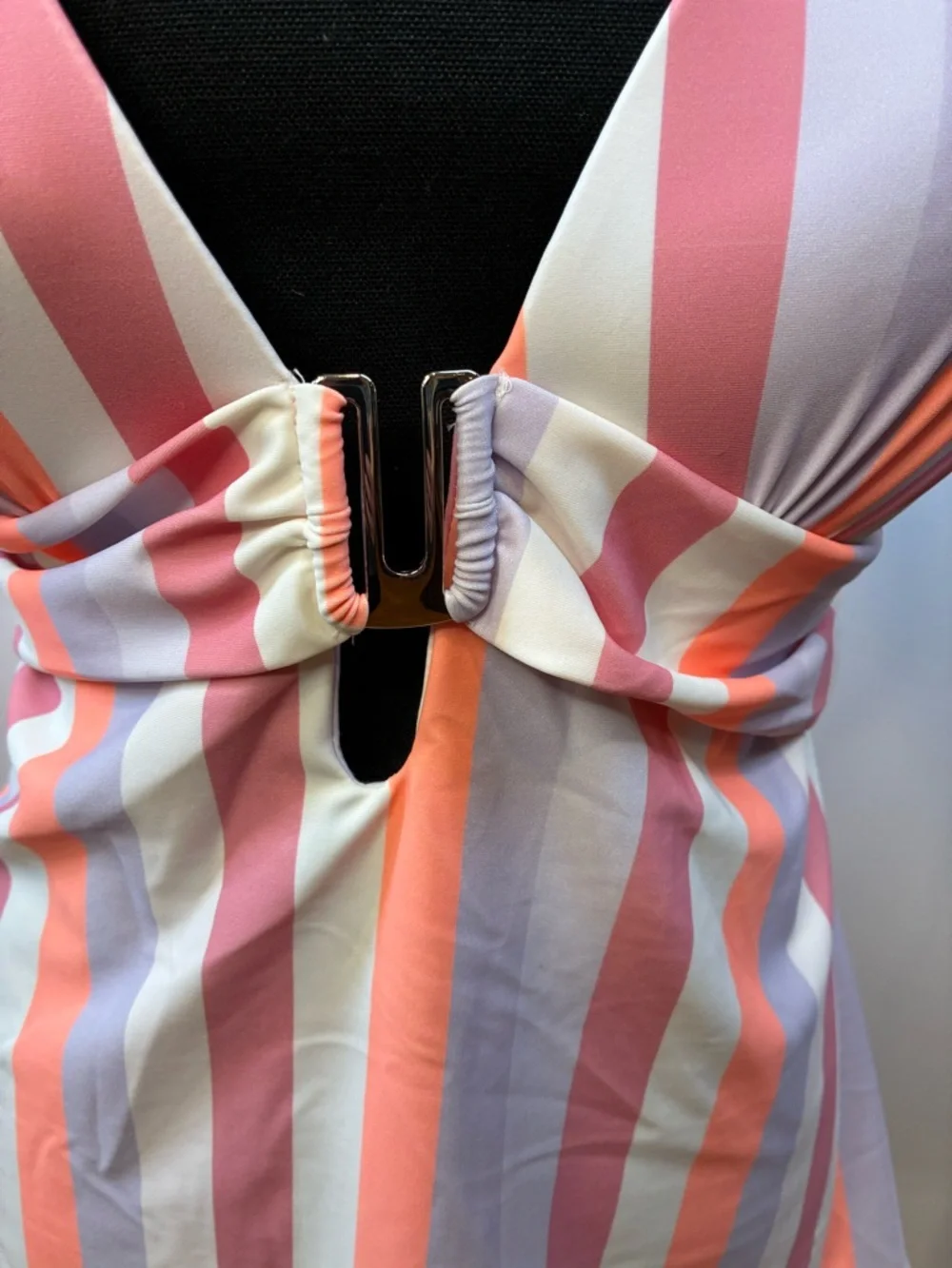 Arizona Jeans Co Mynah Striped Tankini Top NWT Size XXL Push-Up Swim Top